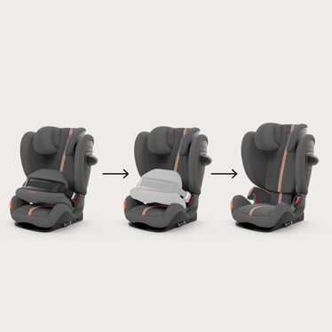 An image of the CYBEX Gold Pallas G i-Size Toddler Car Seat, highlighting the Over 10 Years of Usability feature.