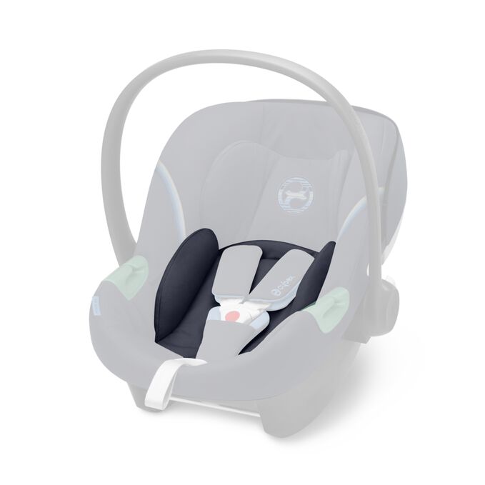 An image of the CYBEX Gold Aton S2 i-Size Infant Car Seat, highlighting the Removable newborn inlay feature.
