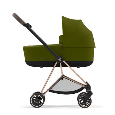CYBEX Platinum Pushchair Mios Lux Carry Cot shown on Mios Frame - Khaki Green