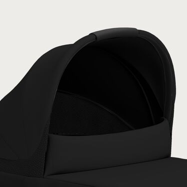 An image of the CYBEX Gold Melio Cot Stroller, highlighting the Easy Handling feature.