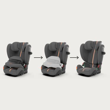 An image of the CYBEX Gold Pallas G i-Size Toddler Car Seat, highlighting the Over 10 Years of Usability feature.