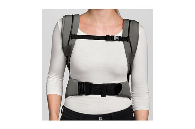 An image of the CYBEX Platinum YEMA.click Baby Carrier, highlighting the Soft padded waist belt feature.