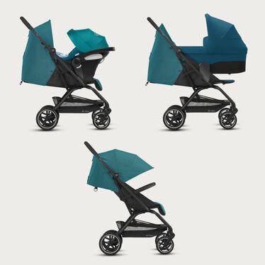 An image of the CYBEX Gold Eezy S+2 Buggy, highlighting the 3-in-1 Travel System feature.