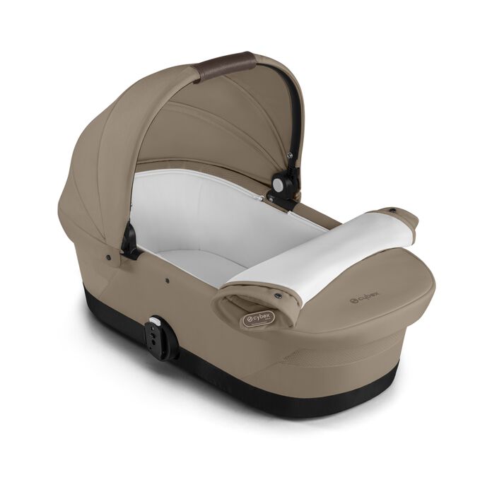 An image of the CYBEX Gold Gazelle S Cot Sibling Stroller, highlighting the Cozy and Spacious Interior feature.