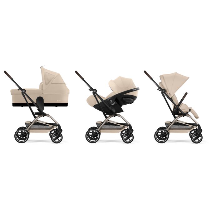 An image of the CYBEX Gold Eezy S Twist +2 Buggy, highlighting the Travel System Ready feature.