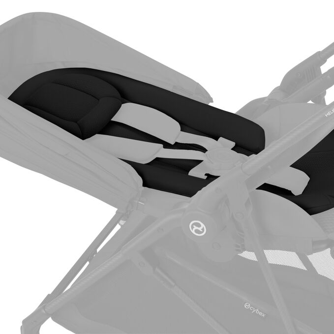 An image of the CYBEX Gold Melio Carbon Stroller, highlighting the Newborn Nest feature.
