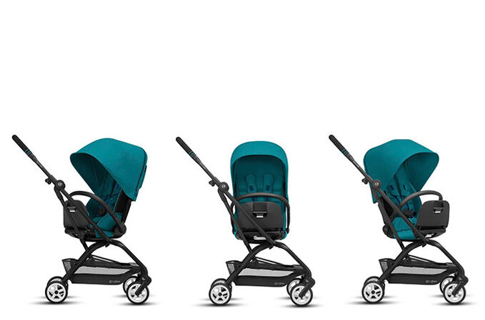An image of the CYBEX Gold Eezy S Twist 2 Buggy, highlighting the 360° Rotatable Seat feature.