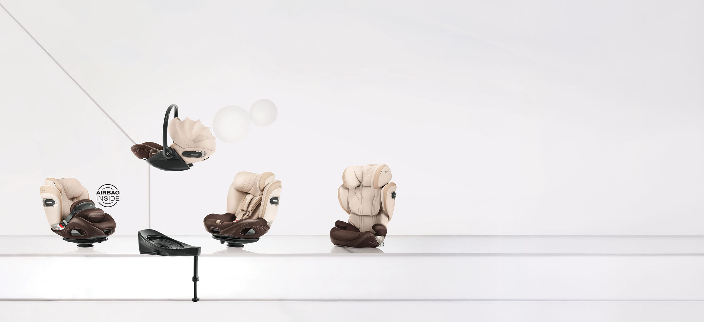 Modular System for the S-Line with the Anoris S Airbag, Cloud S, Sirona S, Base S and the additional Solution S. 