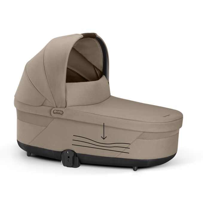 An image of the CYBEX Gold Cot S Lux Stroller, highlighting the Soft Foam Mattress feature.