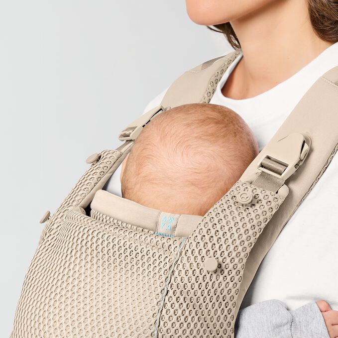 An image of the CYBEX Gold Amya Baby Carrier, highlighting the Cushioned Neck Support feature.