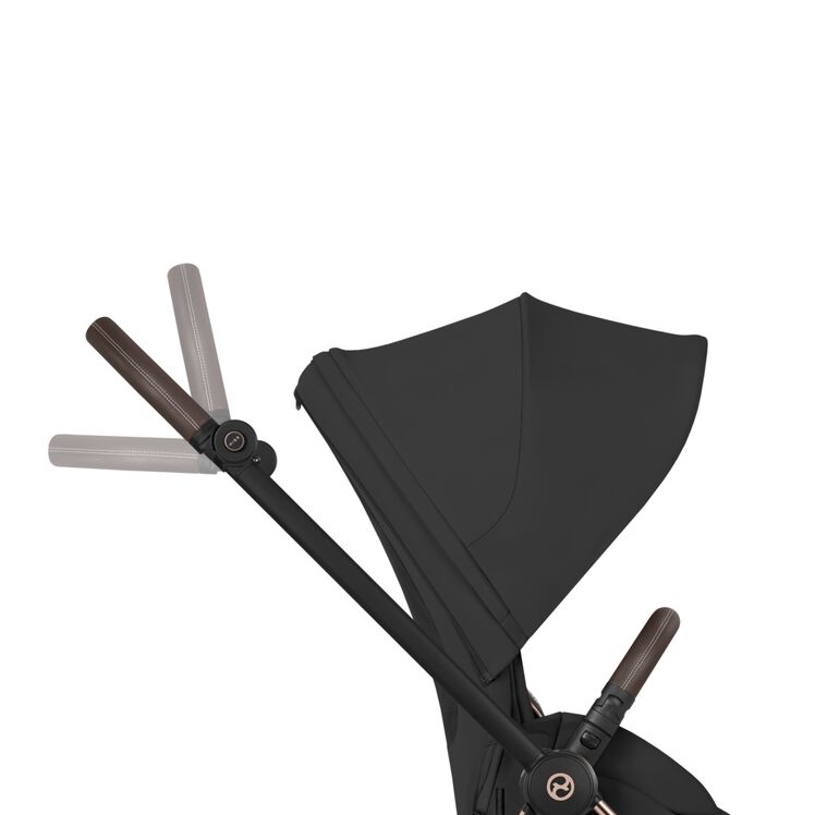 CYBEX Mios 5 stroller one-hand height-adjustable handlebar feature.