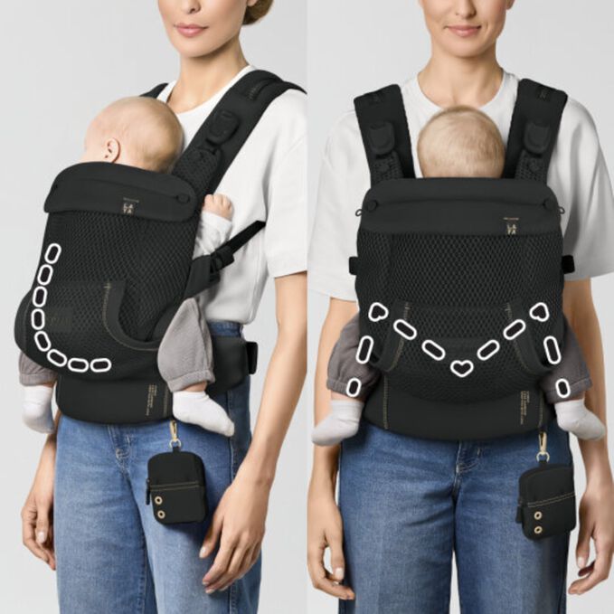 Obr&aacute;zek CYBEX Gold Laya Baby Carrier, kter&yacute; zv&yacute;razňuje funkci Ergonomick&aacute; podpora.