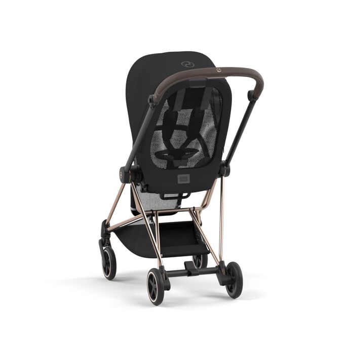 An image of the CYBEX Platinum Mios Jeremy Scott - Wings Stroller, highlighting the Breathable seat cover feature.
