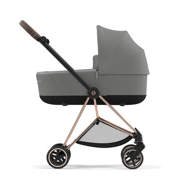 CYBEX Platinum Pushchair Mios Lux Carry Cot shown on Mios Frame - Soho Grey