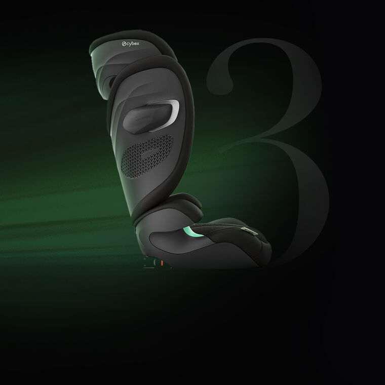 Side view of a Solution G2 booster car seat.