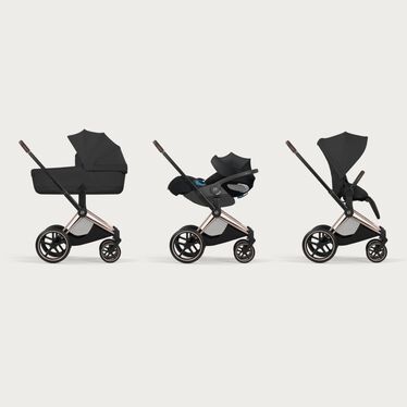 An image of the CYBEX Platinum Priam/e-Priam Seat Pack - Style Collection Stroller, highlighting the Travel System Ready feature.