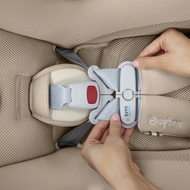 An image of the CYBEX Gold Aton G2 Swivel with Load Leg Base Infant Car Seat, highlighting the SensorSafe Smart Technology feature.
