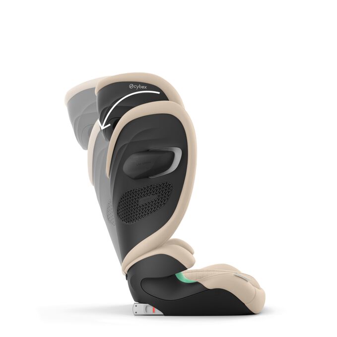 An image of the CYBEX Gold Solution G2 Child Car Seat, highlighting the Adjustable Comfort feature.