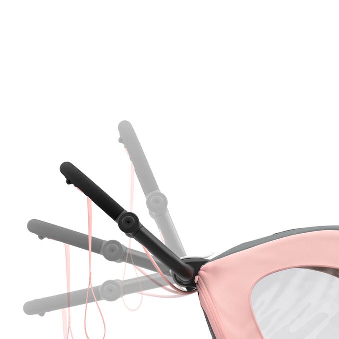 An image of the CYBEX Gold Zeno Seat Pack Cross Country Ski Trailer, highlighting the Ergonomic Handlebar feature.