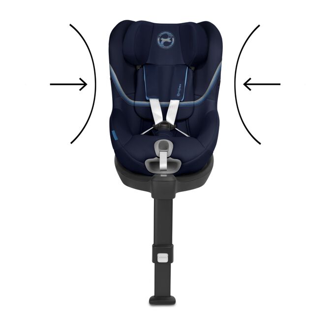 An image of the CYBEX Gold Sirona S2 i-Size Toddler Car Seat, highlighting the Energy-absorbing shell feature.