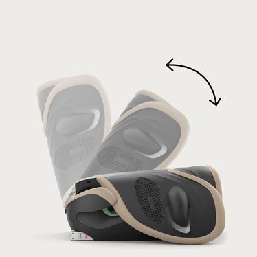 An image of the CYBEX Gold Solution G2 Child Car Seat, highlighting the Folds in Seconds feature.