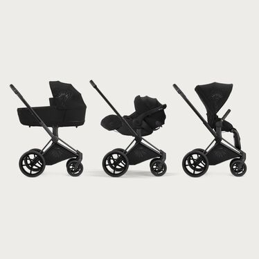 An image of the CYBEX Platinum Priam - La Parisienne Stroller, highlighting the Travel System Ready feature.