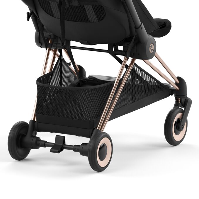 An image of the CYBEX Platinum Coya Buggy, highlighting the Large Shopping Basket feature.
