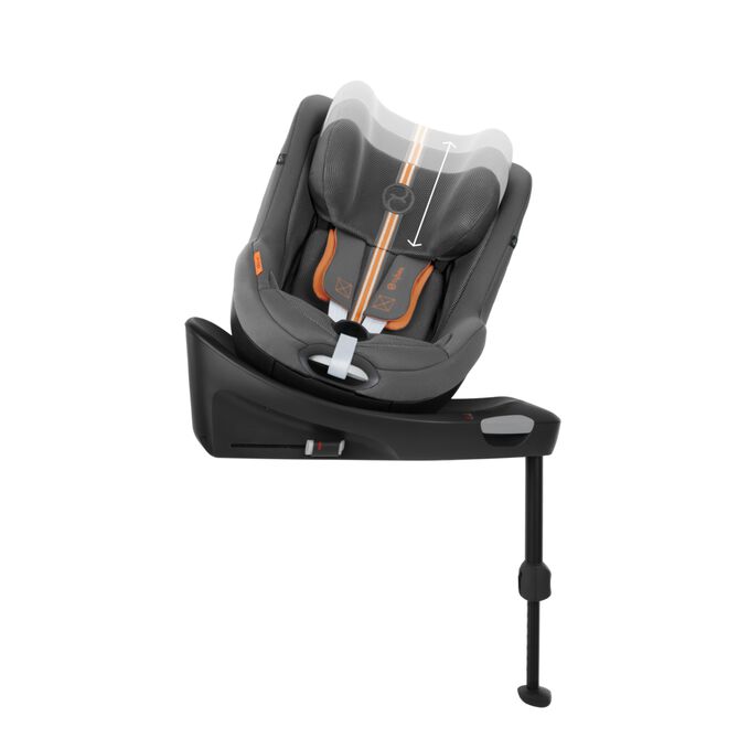 An image of the CYBEX Gold Sirona Gi i-Size Toddler Car Seat, highlighting the Grows with your child up to 4 years old feature.