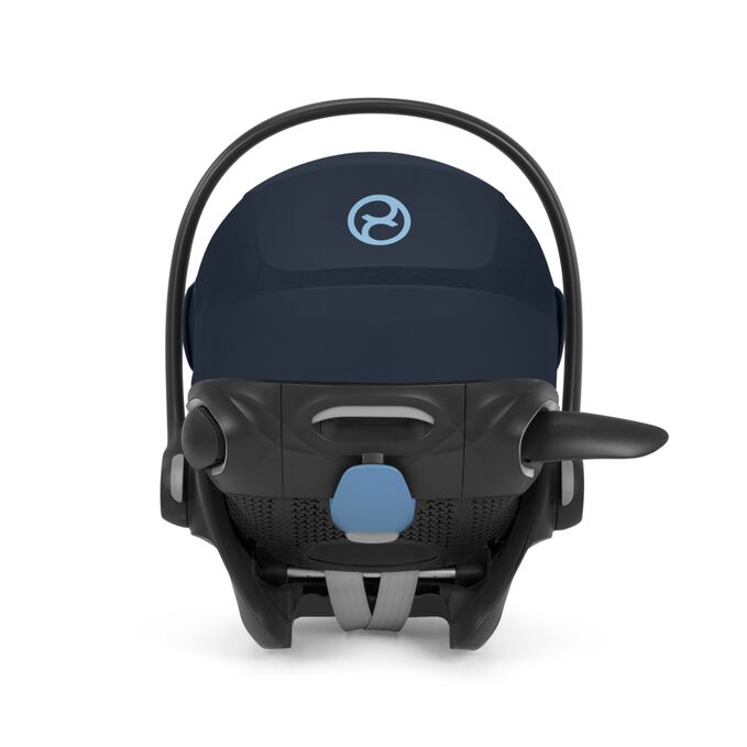 An image of the CYBEX Gold Cloud G Lux with Load Leg Base Infant Car Seat, highlighting the Linear Side-Impact Protection (L.S.P.) feature.