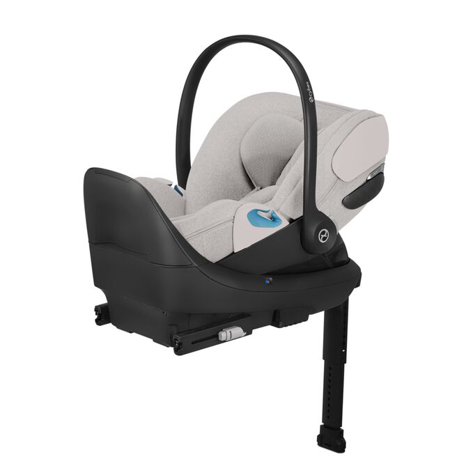 An image of the CYBEX Platinum Cloud T with Load Leg Base Infant Car Seat, highlighting the Anti-Rebound Base with Load Leg feature.