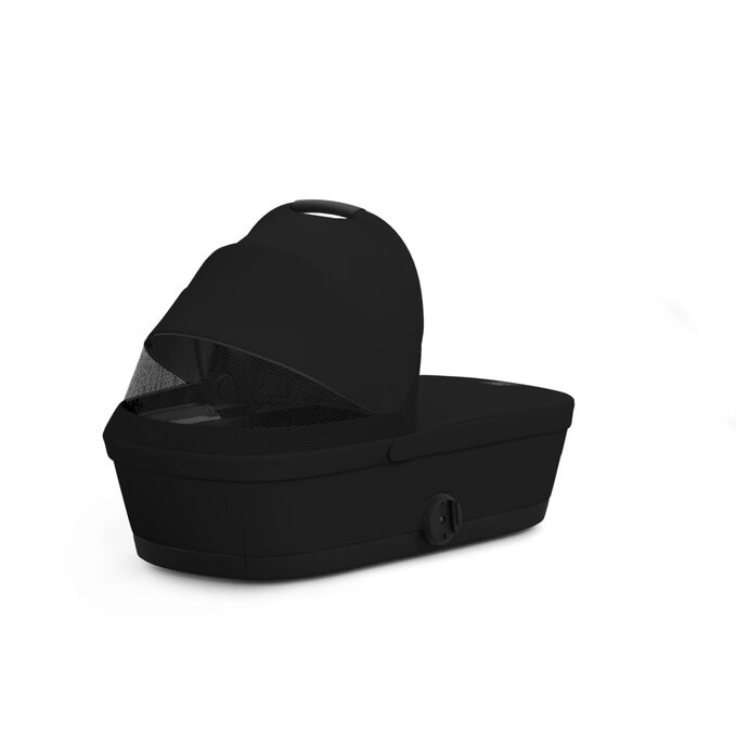 An image of the CYBEX Gold Melio Cot Stroller, highlighting the Sky View Window feature.
