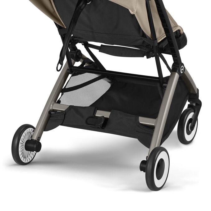 An image of the CYBEX Gold Orfeo Buggy, highlighting the Large Shopping Basket feature.