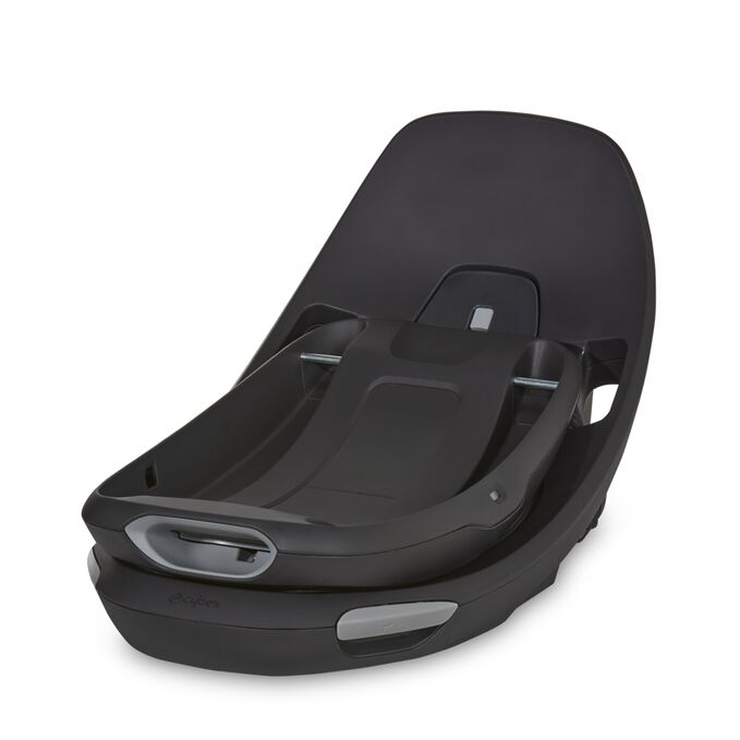 An image of the CYBEX Gold Aton G Swivel with Base Infant Car Seat, highlighting the Quick and Simple Installation feature.