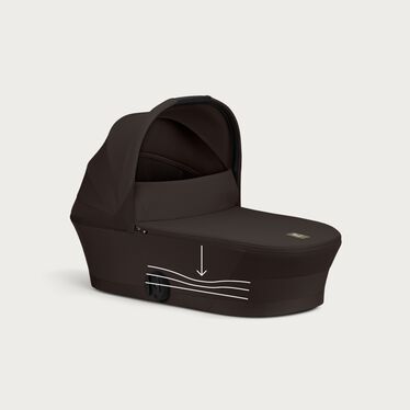 An image of the CYBEX Gold Melio Cot Stroller, highlighting the Soft Foam Mattress feature.