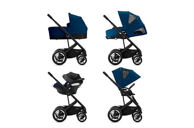 Ein Bild des CYBEX Gold Talos S 1 Lux Stroller, das das Merkmal Reisesystem hervorhebt.