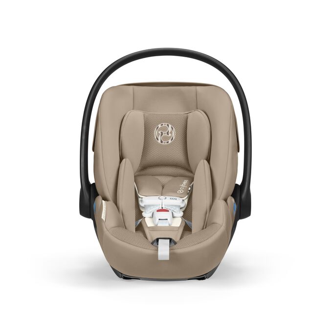 An image of the CYBEX Gold Cloud G Pro with Load Leg Base Infant Car Seat, highlighting the GREENGUARD Gold Certified feature.