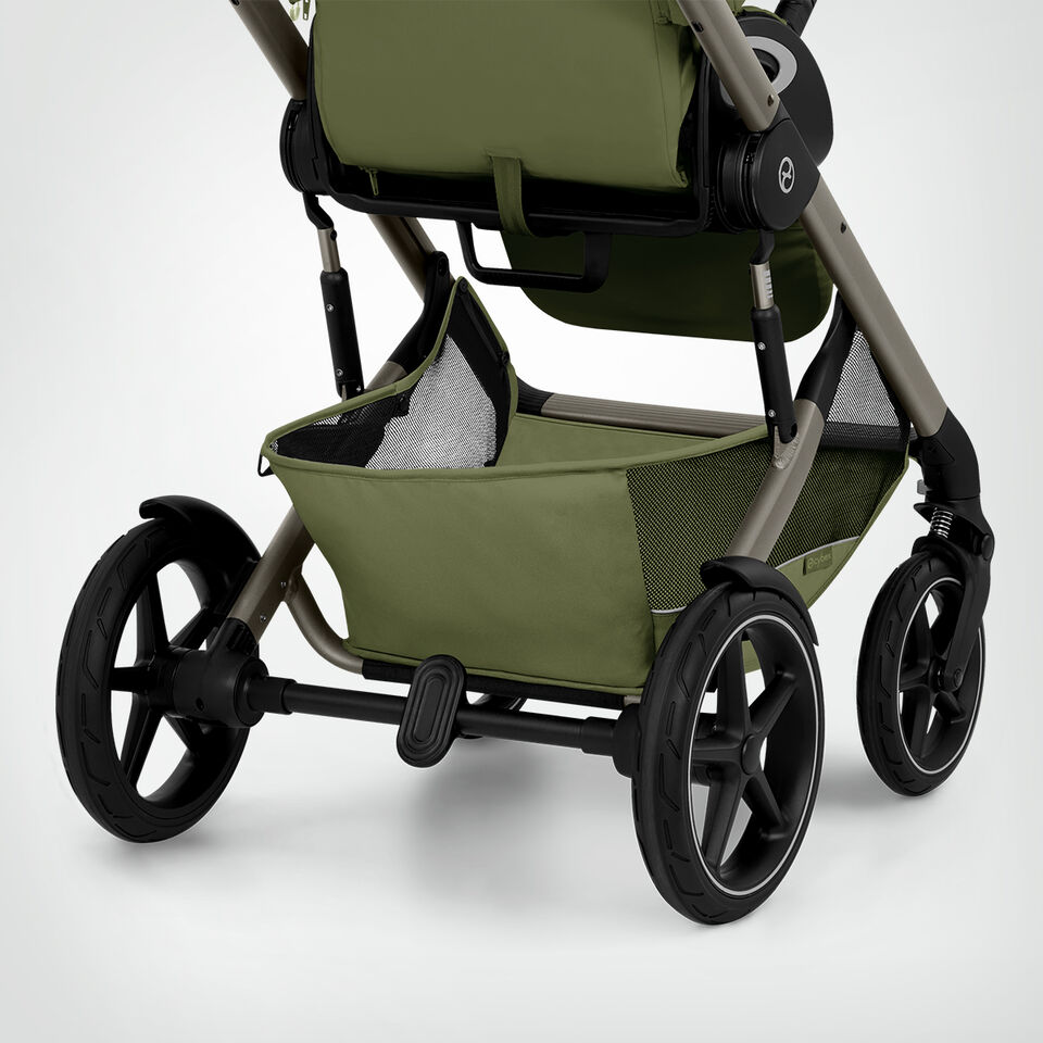 Close-up of the color-coordinated basket of the Talos S Lux.