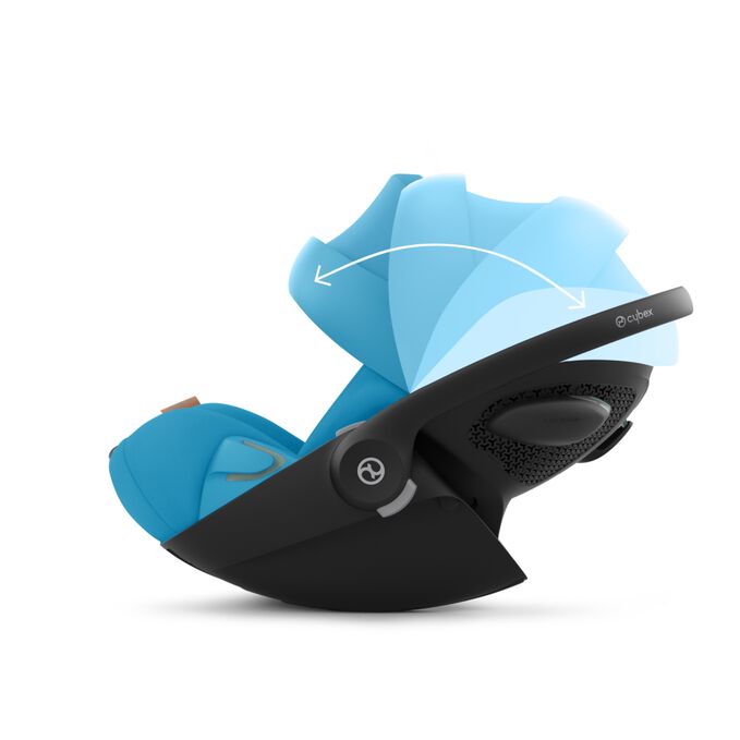 An image of the CYBEX Gold Cloud G i-Size Infant Car Seat, highlighting the Full sun protection feature.