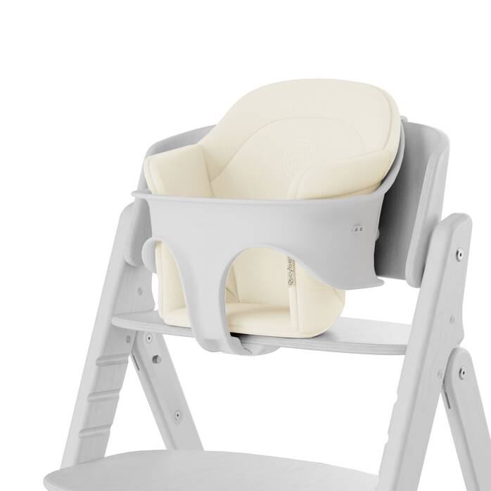 Image shows the combination of several products, sold separately. image number 2 CYBEX Click & Fold Comfort Inlay - Canvas White in Canvas White large-cybex-neu image number 2