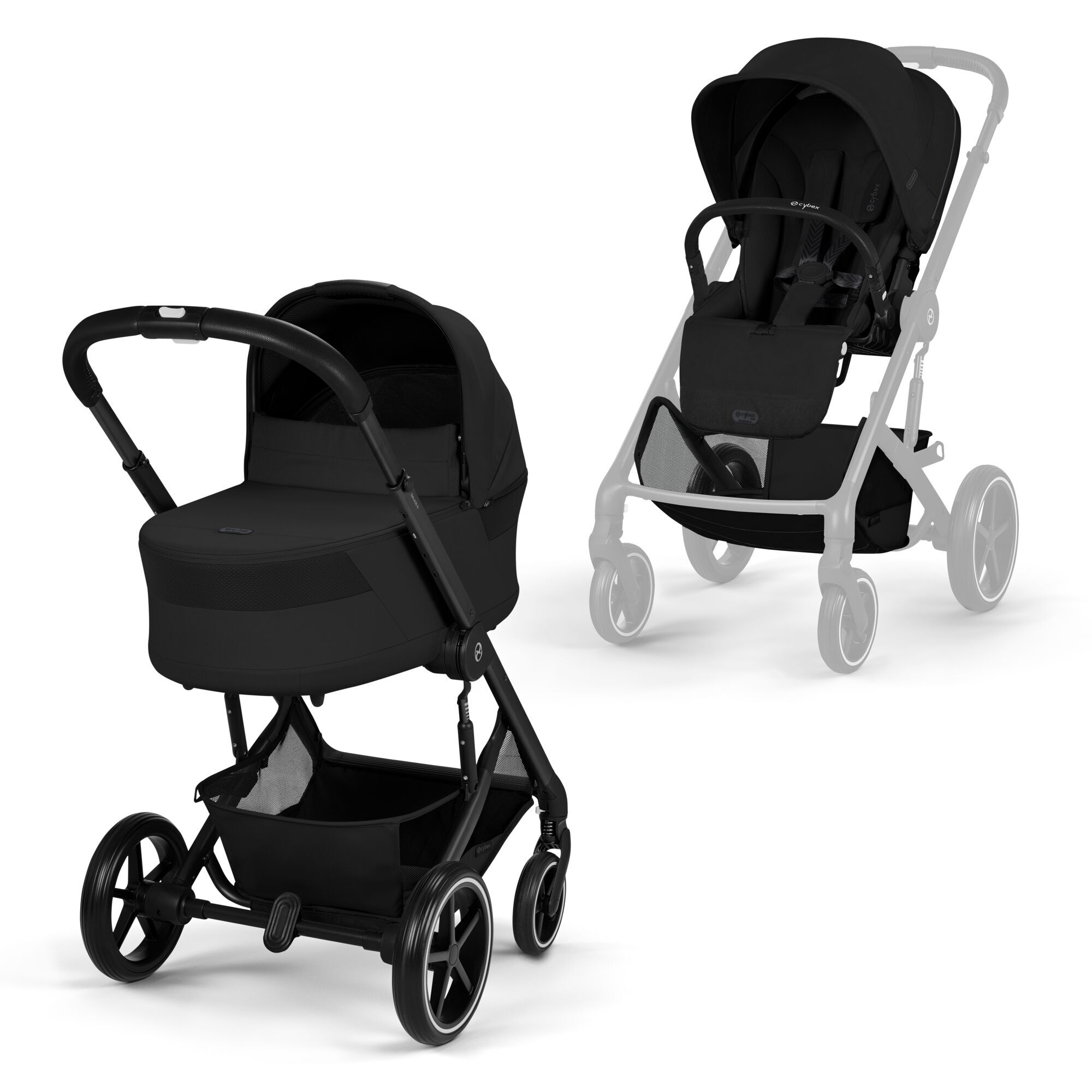 CYBEX Balios S Lux with Balios Cot S Lux - Moon Black (Black Frame) in Moon Black (Black Frame) large-cybex-seu image number 1