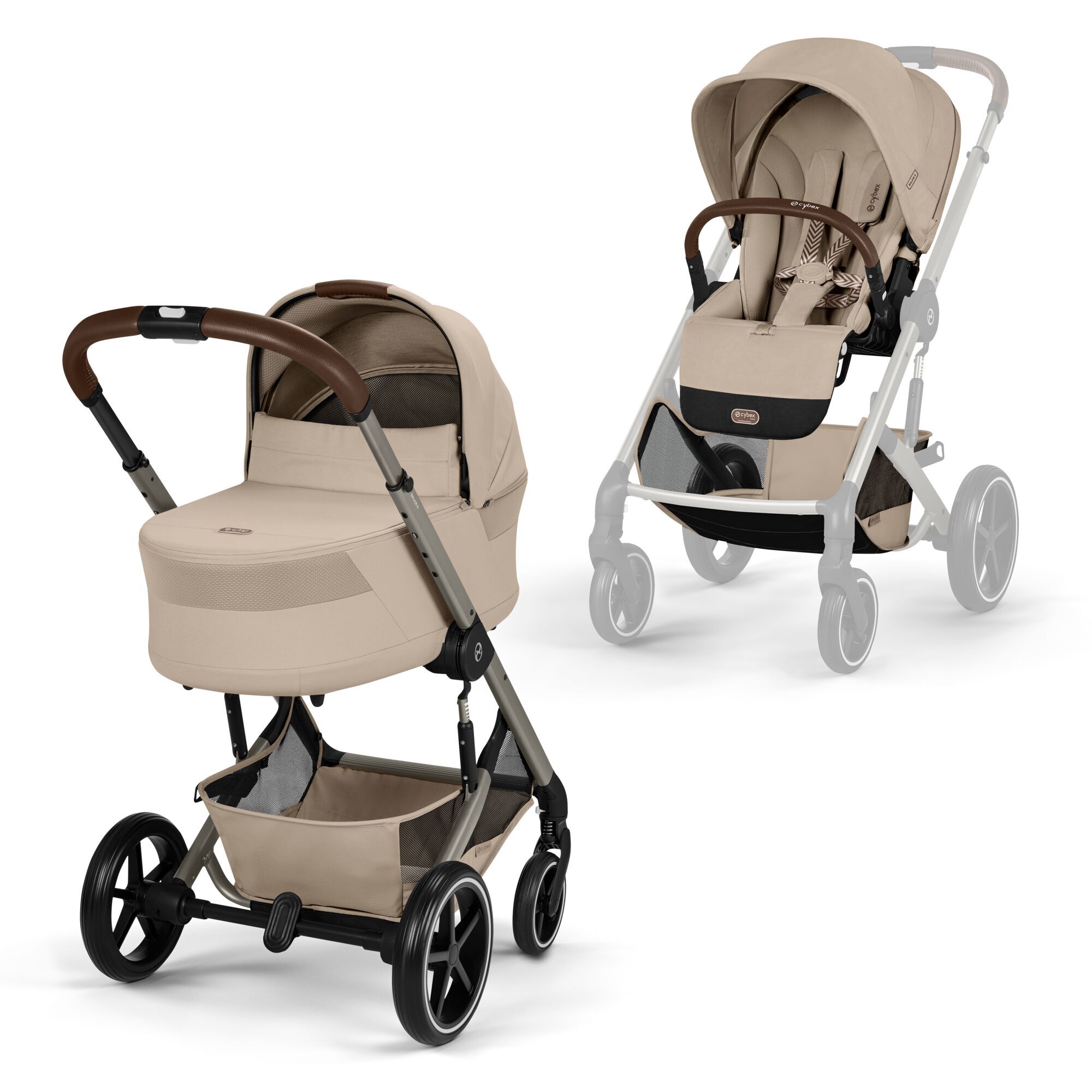CYBEX Balios S Lux with Balios Cot S Lux - Almond Beige (Taupe Frame) in Almond Beige (Taupe Frame) large-cybex-seu image number 1
