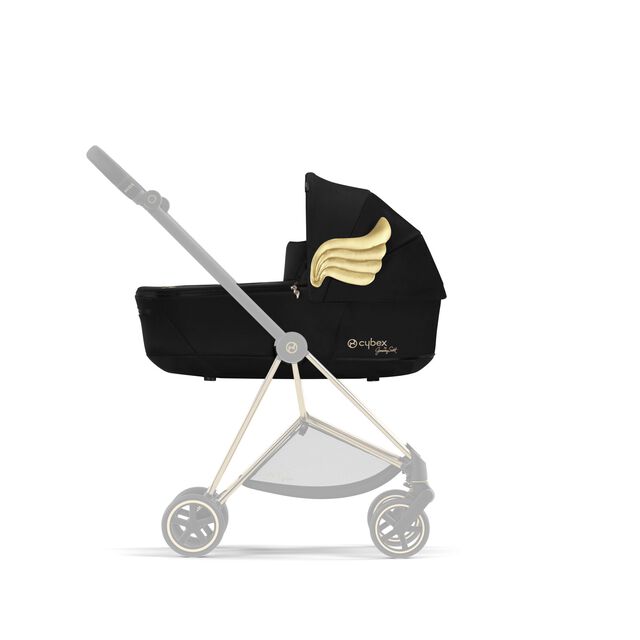 Baby pram top with gold wings