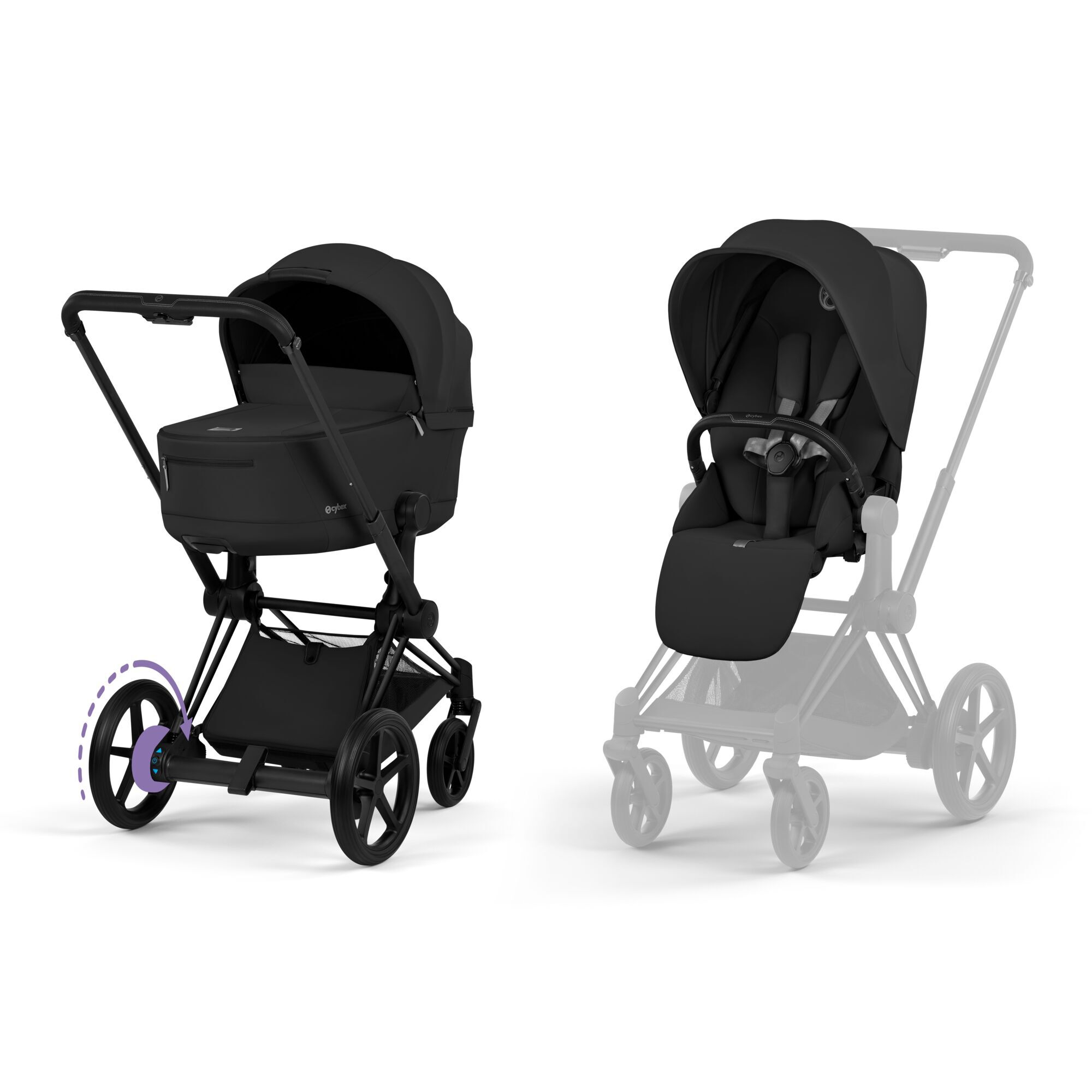CYBEX e-Priam - Sepia Black (Matt Black Frame) in Sepia Black (Matt Black Frame) large-cybex-gb image number 1