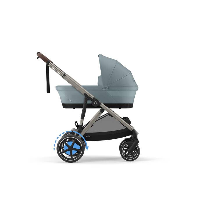 Image shows the combination of several products, sold separately. image number 3 CYBEX e-Gazelle S - Stromy Blue (Taupe Frame) in Stormy Blue (Taupe Frame) large-cybex-us image number 3
