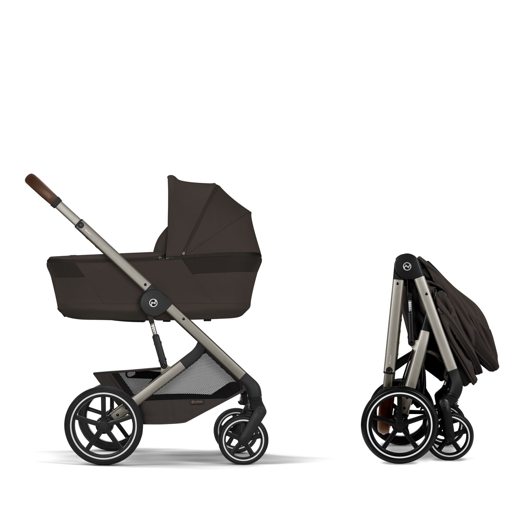 CYBEX Balios S Lux with Fold Cot - Chocolate Brown (Taupe Frame) in Chocolate Brown (Taupe Frame) large-cybex-seu image number 4