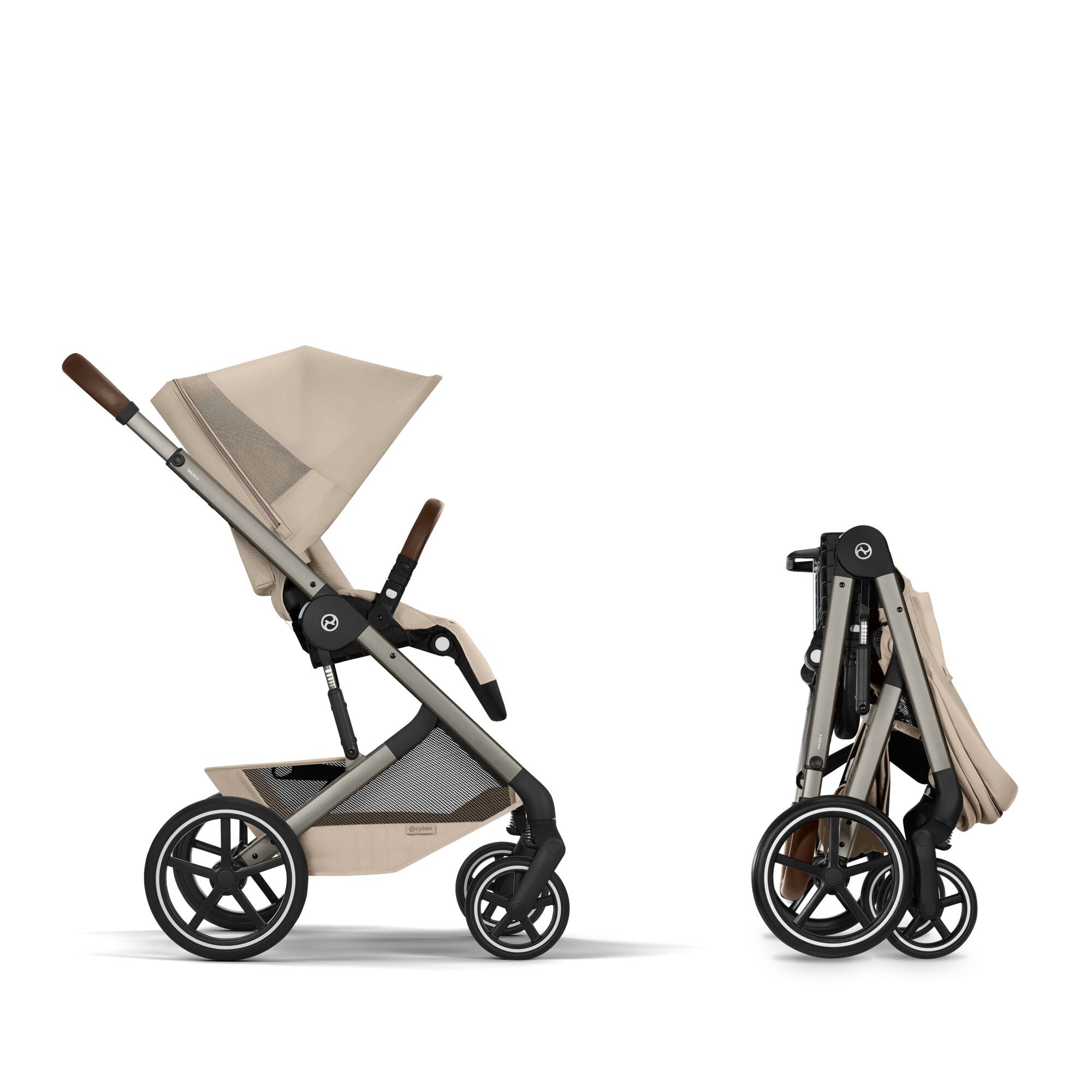CYBEX Balios S Lux with Fold Cot - Almond Beige (Taupe Frame) in Almond Beige (Taupe Frame) large-cybex-seu image number 9