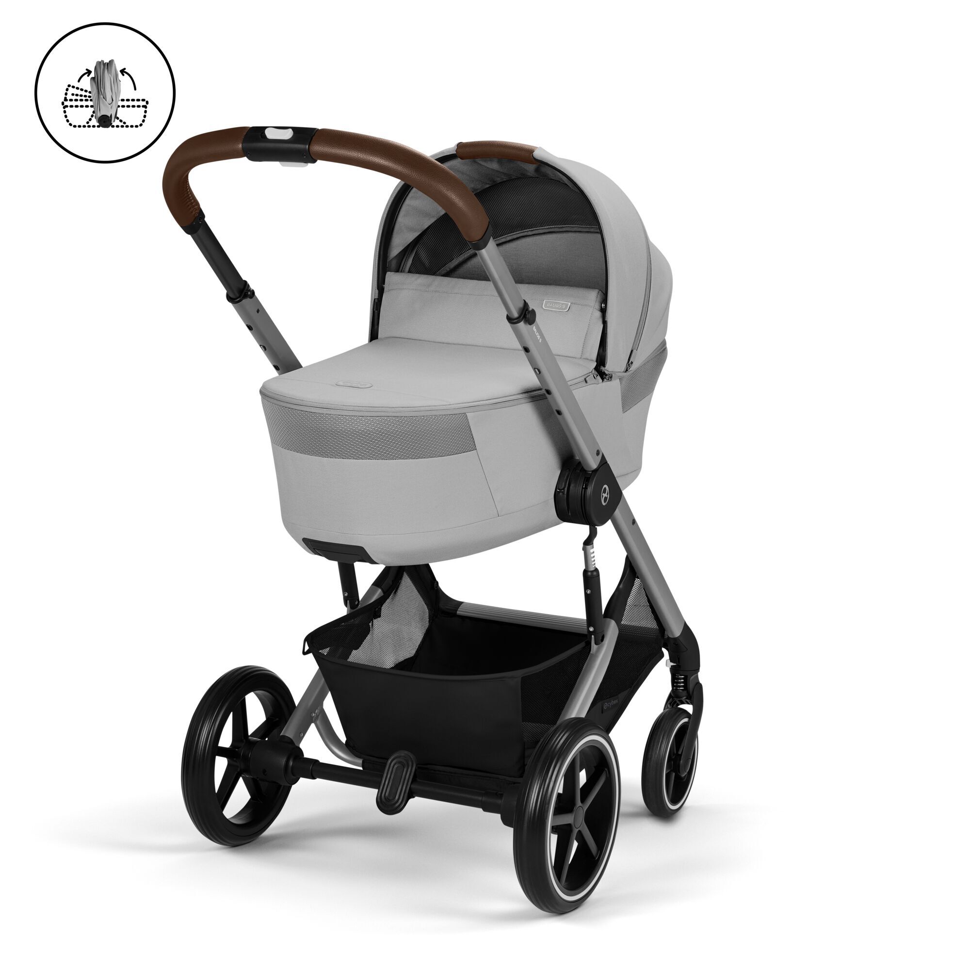 CYBEX Balios Fold Cot - Stone Grey in Stone Grey large-cybex-us image number 7