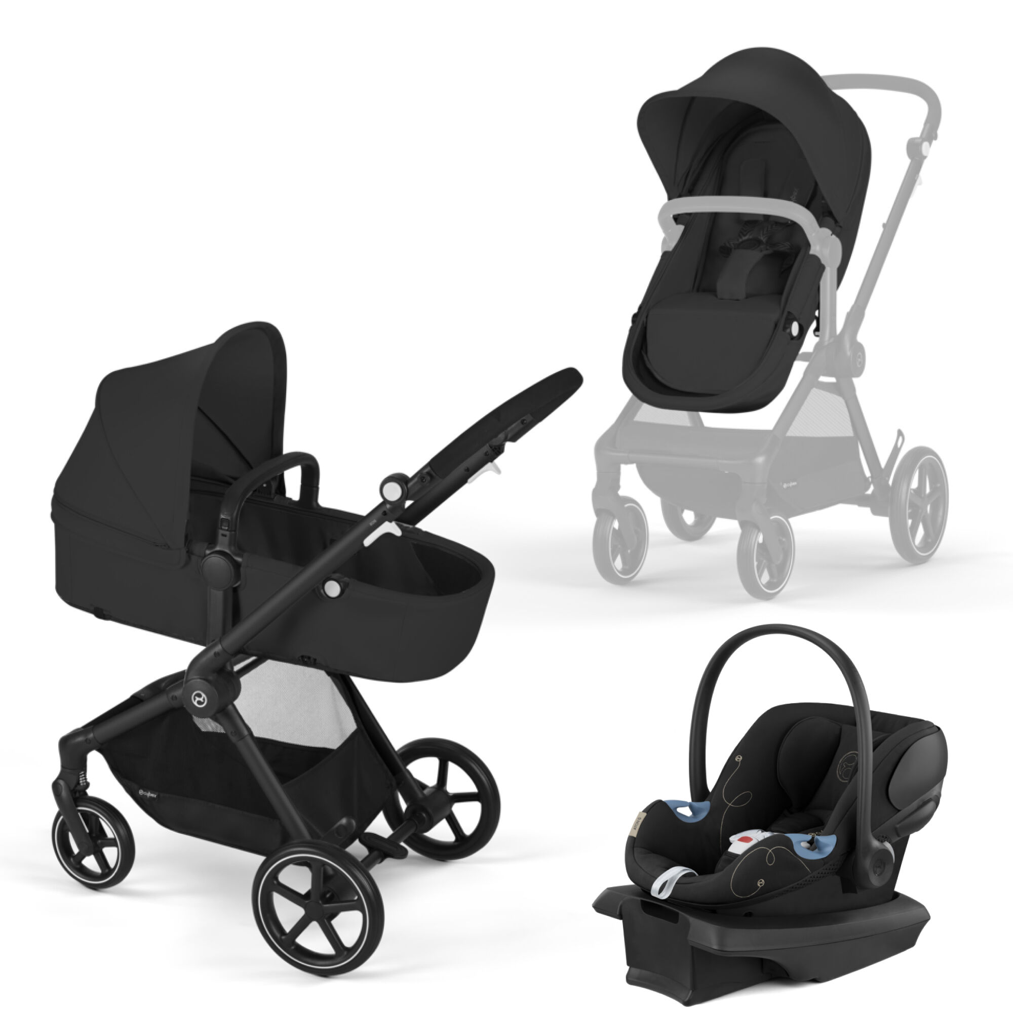 CYBEX Eos and Aton G Travel System - Moon Black in Moon Black (Black Frame) large-cybex-us image number 1 Small
