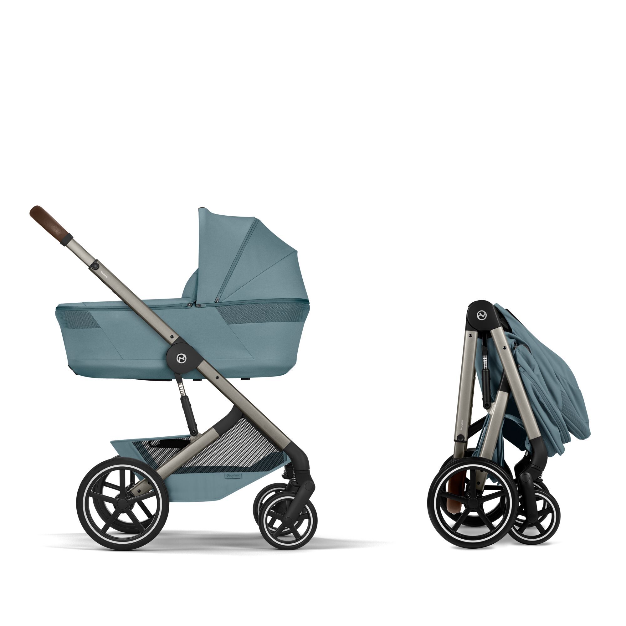 CYBEX Balios S Lux with Fold Cot - Stormy Blue (Taupe Frame) in Stormy Blue (Taupe Frame) large-cybex-seu image number 4