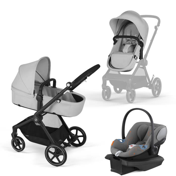 CYBEX Eos and Aton G Travel System - Lava Grey in Lava Grey (Black Frame) image number 1 CYBEX Eos and Aton G Travel System - Lava Grey in Lava Grey (Black Frame) large-cybex-us image number 1